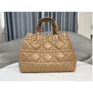 LARGE DIOR TOUJOURS BAG Macrocannage Calfskin Tan High