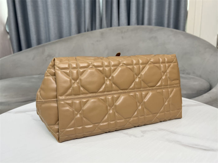 LARGE DIOR TOUJOURS BAG Macrocannage Calfskin Tan High