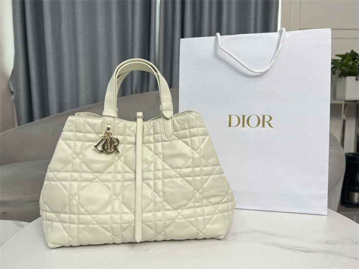 LARGE DIOR TOUJOURS BAG Macrocannage Calfskin Latte High