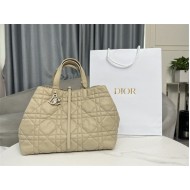 DIOR TOUJOURS BAG LARGE Macrocannage Calfskin Powder Beige High