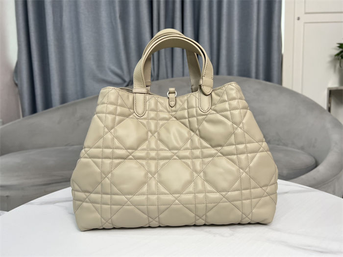 DIOR TOUJOURS BAG LARGE Macrocannage Calfskin Powder Beige High