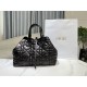 LARGE DIOR TOUJOURS BAG Macrocannage Crinkled Calfskin Black High