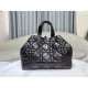 LARGE DIOR TOUJOURS BAG Macrocannage Crinkled Calfskin Black High