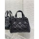 MEDIUM DIOR TOUJOURS BAG Macrocannage Crinkled Calfskin Black High