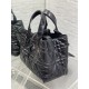 DIOR TOUJOURS BAG MEDIUM Macrocannage Crinkled Calfskin Black High