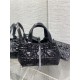 SMALL DIOR TOUJOURS BAG Macrocannage Crinkled Calfskin Black High