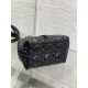 SMALL DIOR TOUJOURS BAG Macrocannage Crinkled Calfskin Black High