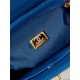 Chanel MINI SHOPPING BAG AS4416 Shiny Aged Calfskin & Gold-Tone Metal Blue-Royal High