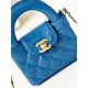 Chanel CLUTCH WITH CHAIN AP3435 Shiny Aged Calfskin & Gold-Tone Metal Blue-Royal High