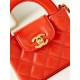 Chanel CLUTCH WITH CHAIN AP3435 Shiny Aged Calfskin & Gold-Tone Metal Orange High