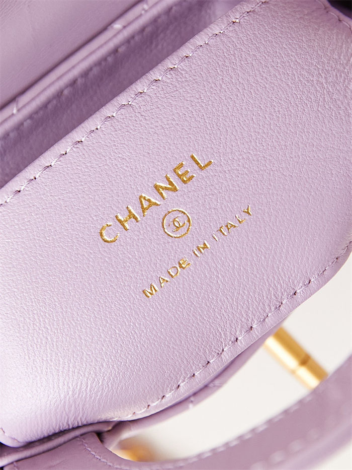 Chanel CLUTCH WITH CHAIN AP3435 Shiny Aged Calfskin & Gold-Tone Metal Purple High