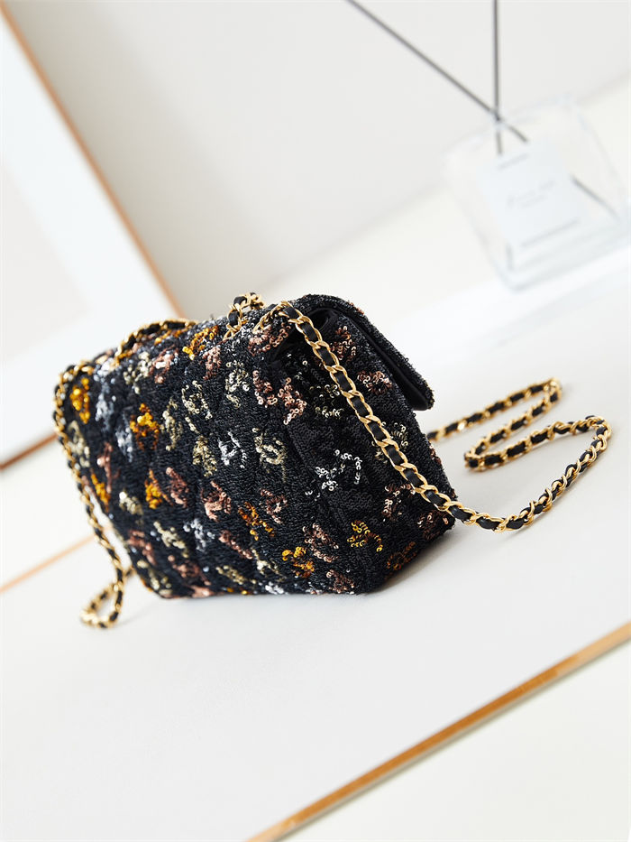 EVENING BAG AS4561 Sequins & Gold-Tone Metal A