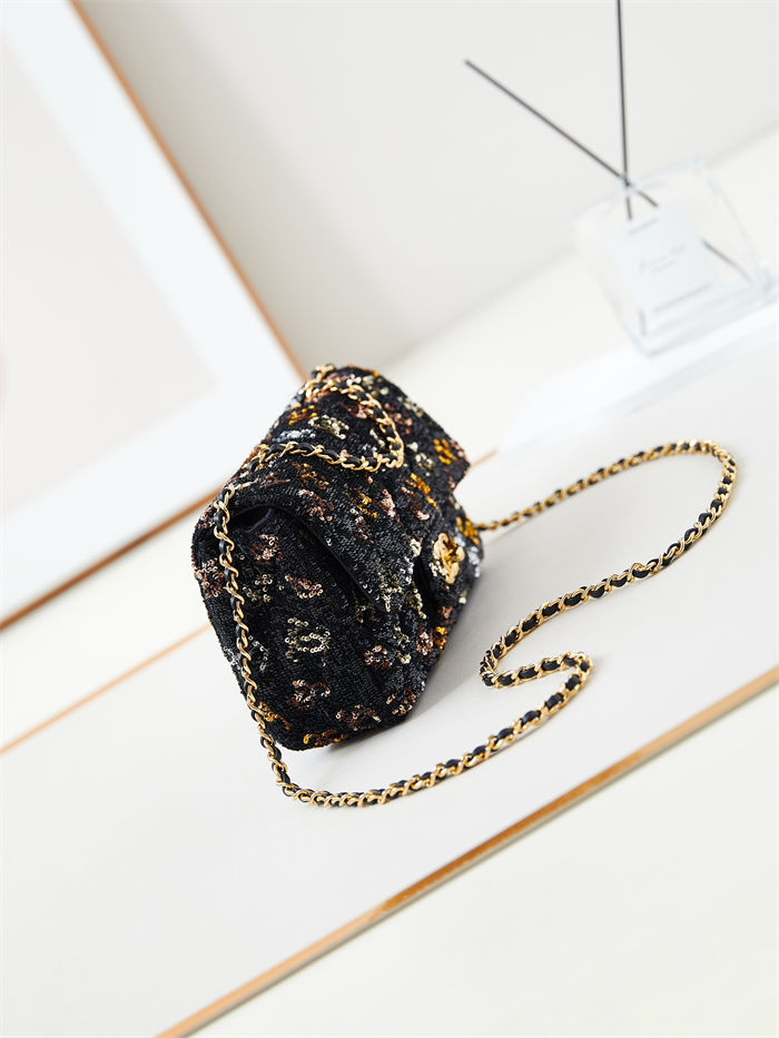 EVENING BAG AS4561 Sequins & Gold-Tone Metal A