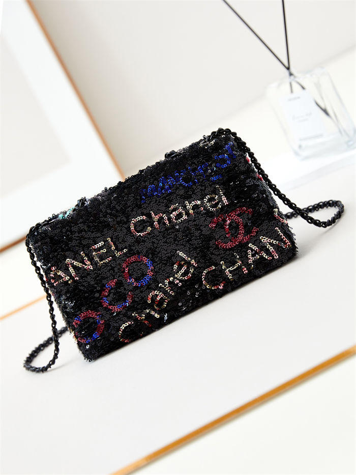 EVENING BAG AS4561 Sequins & Gold-Tone Metal A