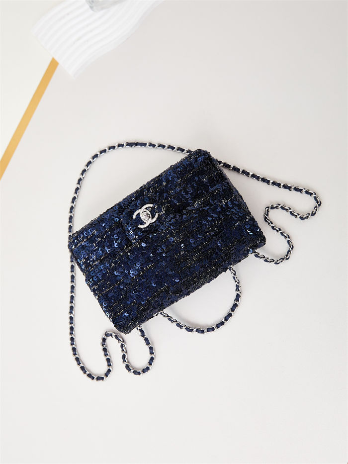 SMALL FLAP BAG AS3269 Sequins & Gold-Tone Metal A