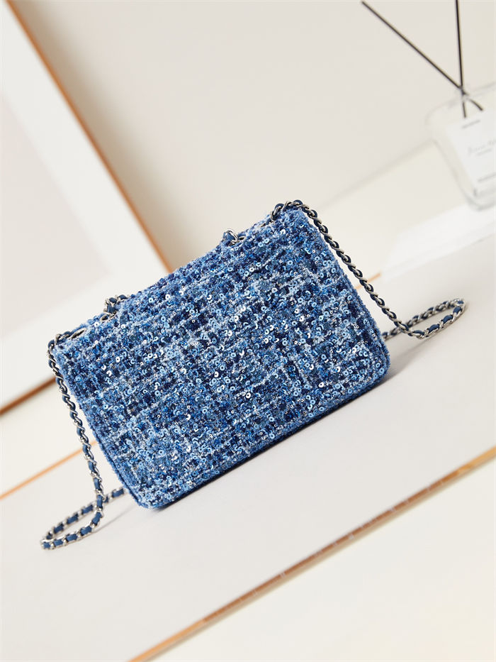 SMALL FLAP BAG AS3269 Sequins & Gold-Tone Metal A