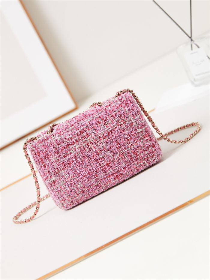 SMALL FLAP BAG AS3269 Sequins & Gold-Tone Metal A