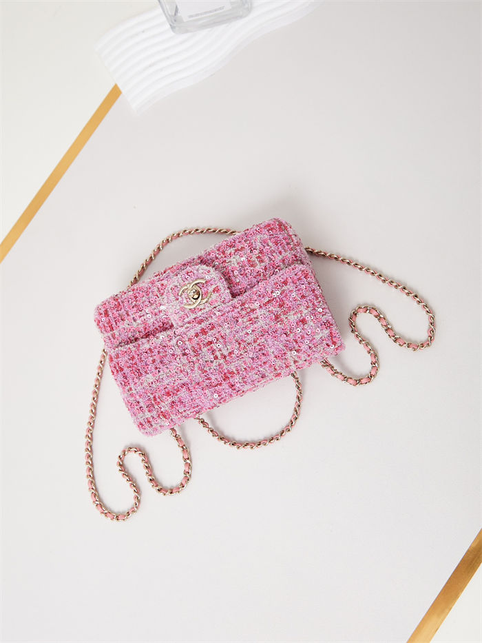 SMALL FLAP BAG AS3269 Sequins & Gold-Tone Metal A