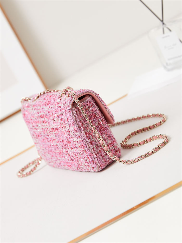 SMALL FLAP BAG AS3269 Sequins & Gold-Tone Metal A