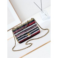 SMALL FLAP BAG AS3269 Sequins & Gold-Tone Metal Coco A