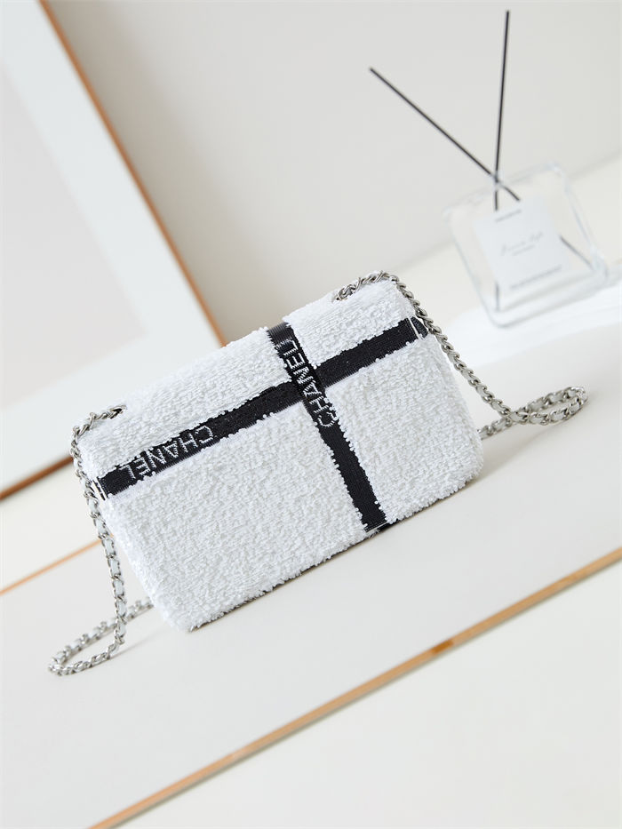 SMALL FLAP BAG AS4418 Sequins & Silver-Tone Metal A