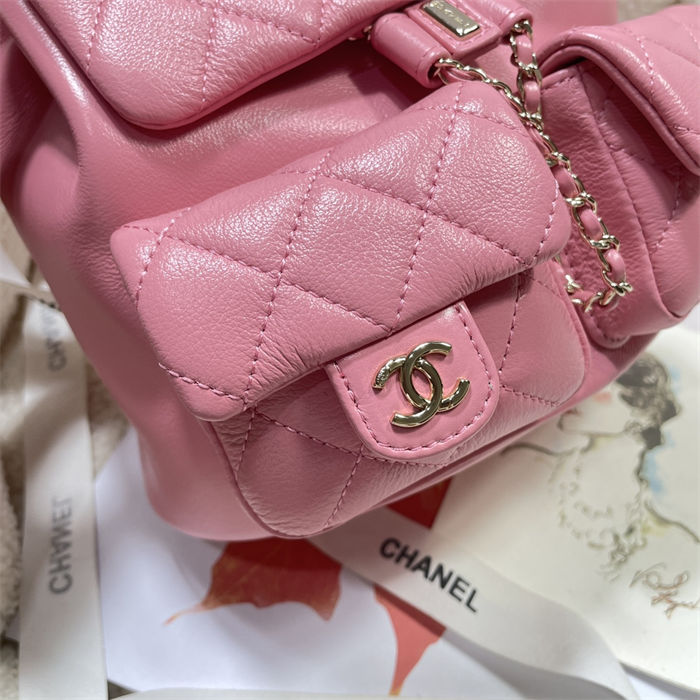 Chanel BACKPACK AS3860 Calfskin & Gold-Tone Metal Pink A