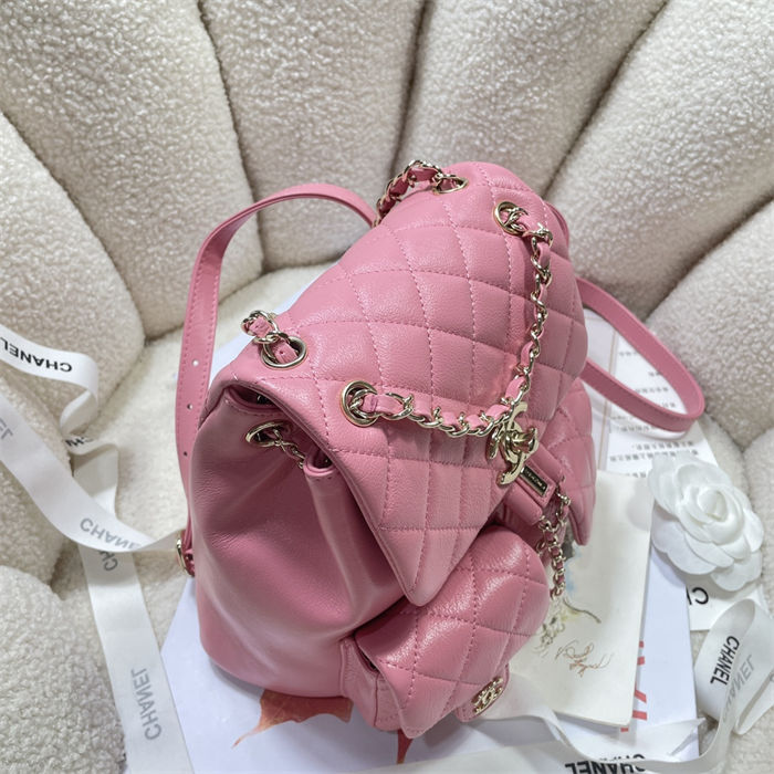 Chanel BACKPACK AS3860 Calfskin & Gold-Tone Metal Pink A