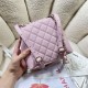 Chanel SMALL BACKPACK AS3787 Grained Shiny Calfskin & Gold-Tone Metal Pink-Light A