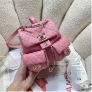 Chanel SMALL BACKPACK AS3787 Calfskin & Gold-Tone Metal Pink A