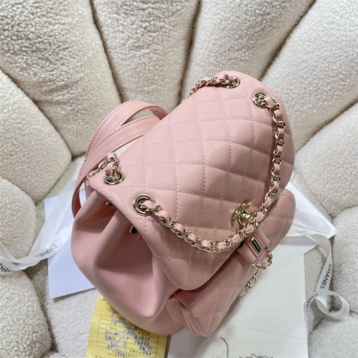 Chanel Duma Backpack 3618 Calfskin Gold-Tone Metal Pink A