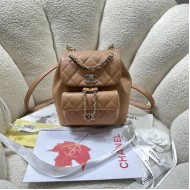 Chanel Duma Backpack 2908 Calfskin Gold-Tone Metal Caramel A