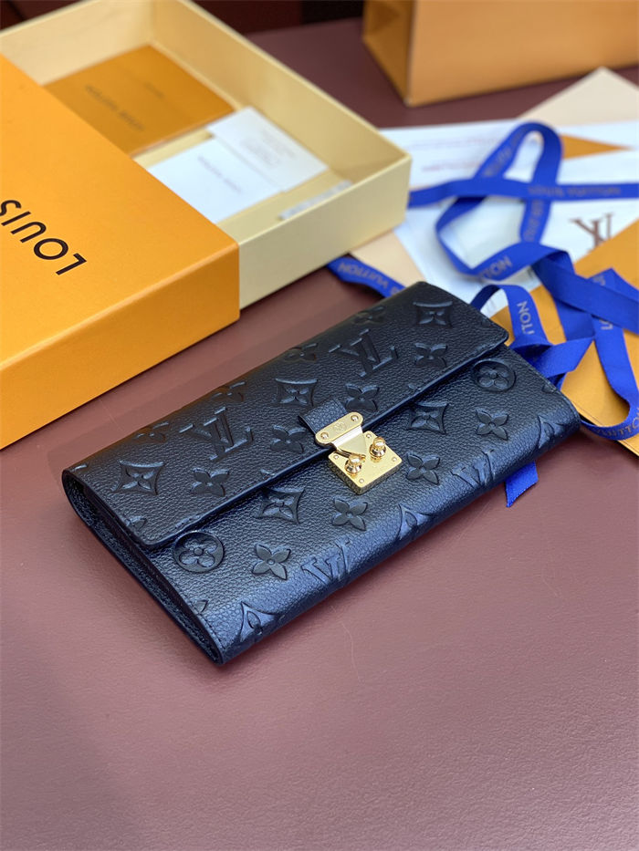 Louis Vuitton SARAH WALLET Monogram Empreinte M83276 Black High