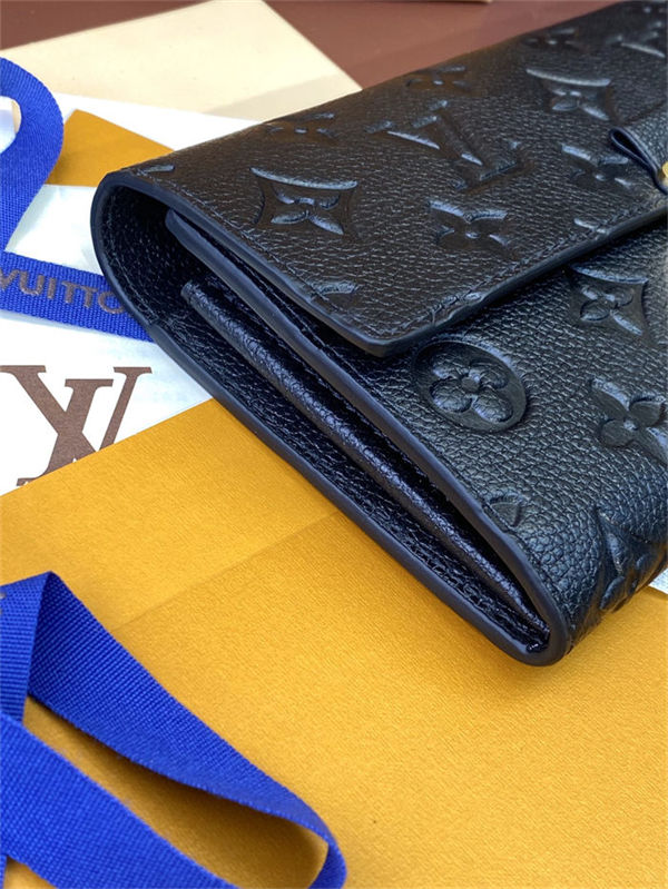 Louis Vuitton SARAH WALLET Monogram Empreinte M83276 Black High