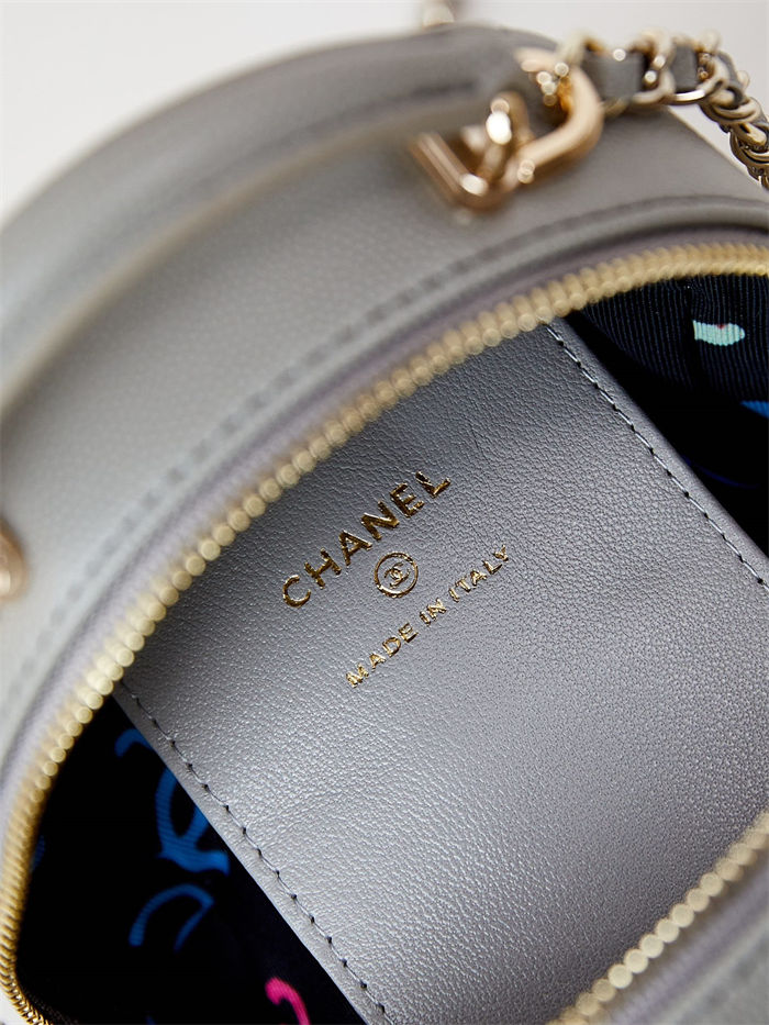 Chanel Mini Backpack Grained Calfskin Gold-Tone Metal AP3753 Grey High