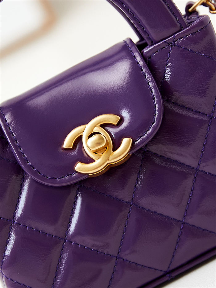 Chanel CLUTCH WITH CHAIN AP3435 Shiny Aged Calfskin & Gold-Tone Metal Purple High