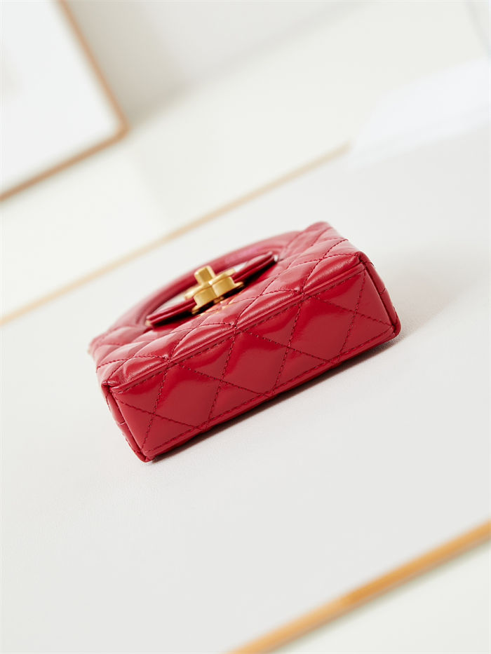 Chanel CLUTCH WITH CHAIN AP3435 Shiny Aged Calfskin & Gold-Tone Metal Red High