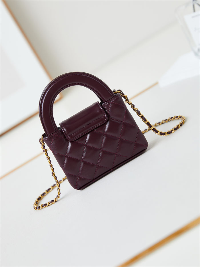 Chanel CLUTCH WITH CHAIN AP3435 Shiny Aged Calfskin & Gold-Tone Metal Burgundy High