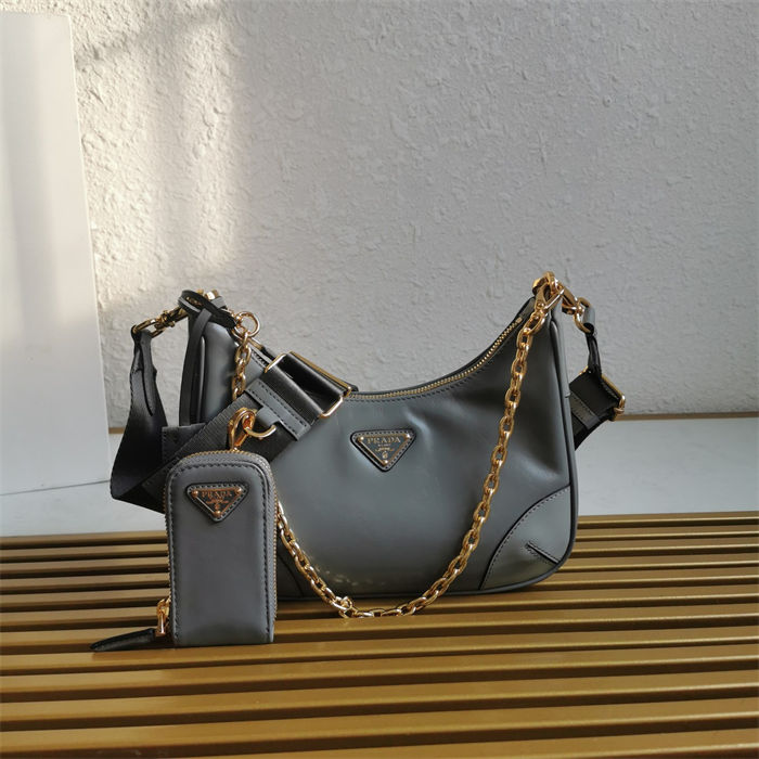 Prada Re-Edition 2005 Leather bag 1BH204 Grey High