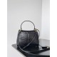 WOMEN'S RODEO MINI HANDBAG Crocodile Black Gold-Metal High