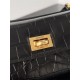 WOMEN'S RODEO MINI HANDBAG Crocodile Black Gold-Metal High