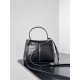 WOMEN'S RODEO MINI HANDBAG Crocodile Black Silver-Metal High