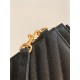 CASSANDRE MATELASSÉ LARGE POUCH IN GRAIN DE POUDRE LEATHER Black-Gold High