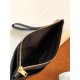 CASSANDRE MATELASSÉ LARGE POUCH IN GRAIN DE POUDRE LEATHER Black-Gold High