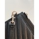 CASSANDRE MATELASSÉ LARGE POUCH IN GRAIN DE POUDRE LEATHER Black-Silver High