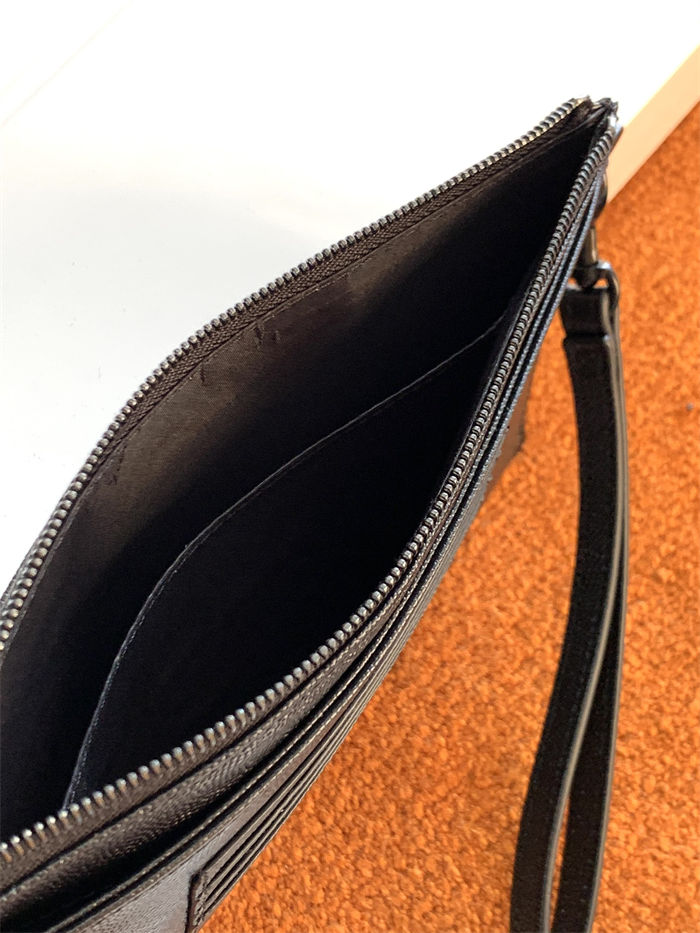 CASSANDRE MATELASSÉ LARGE POUCH IN GRAIN DE POUDRE LEATHER Black-Black High