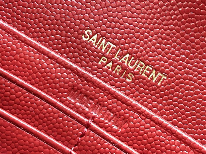 CASSANDRE MATELASSÉ LARGE FLAP WALLET IN GRAIN DE POUDRE LEATHER Red High