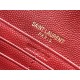 CASSANDRE MATELASSÉ LARGE FLAP WALLET IN GRAIN DE POUDRE LEATHER Red High