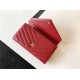 CASSANDRE MATELASSÉ LARGE FLAP WALLET IN GRAIN DE POUDRE LEATHER Red High