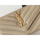 CASSANDRE MATELASSÉ LARGE FLAP WALLET IN GRAIN DE POUDRE LEATHER Beige High