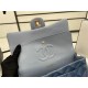 Medium CLASSIC HANDBAG Denim Silver Metal A